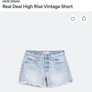 Blue Distressed Jean Shorts with Cut-Off Hem